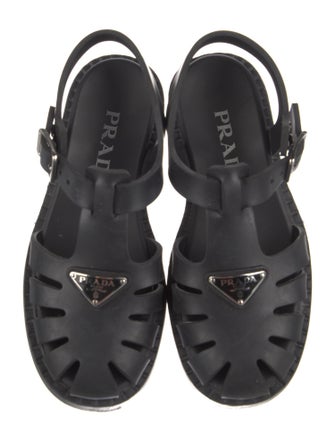 Prada Rubber Slingback Sandals