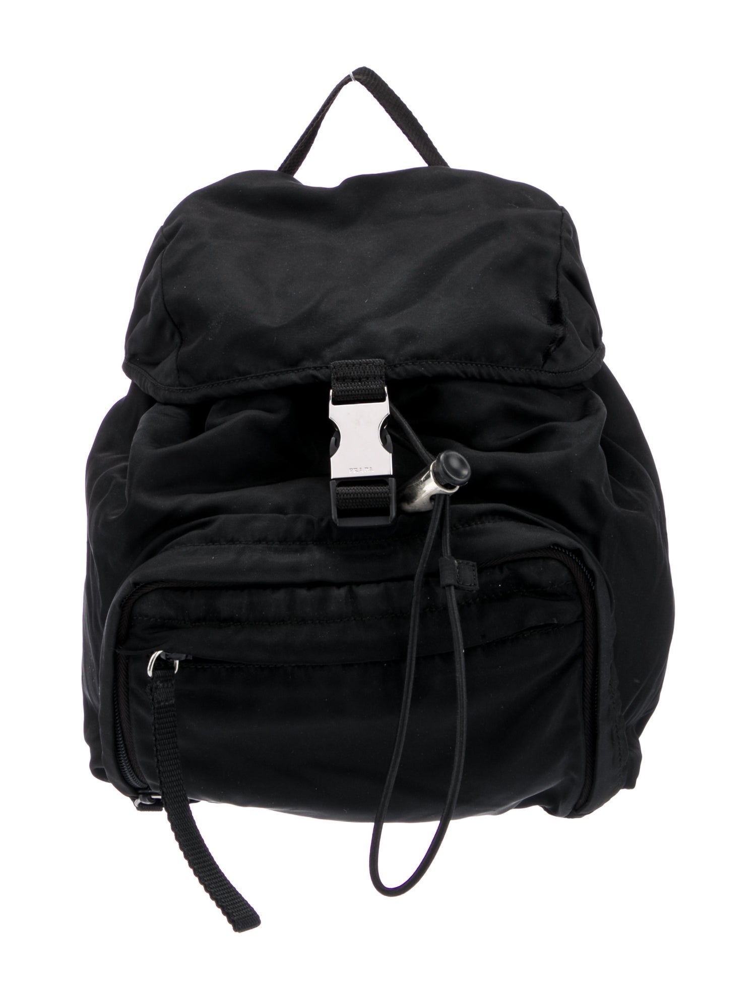 Prada Enameled Metal Triangle Backpack