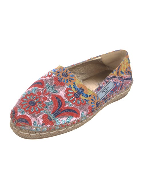 Prada Printed Glitter Accents Espadrilles