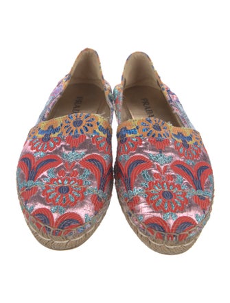 Prada Printed Glitter Accents Espadrilles