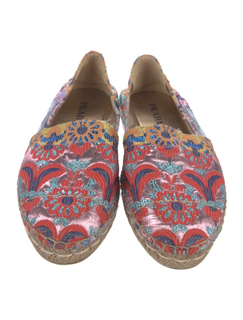Prada Printed Glitter Accents Espadrilles