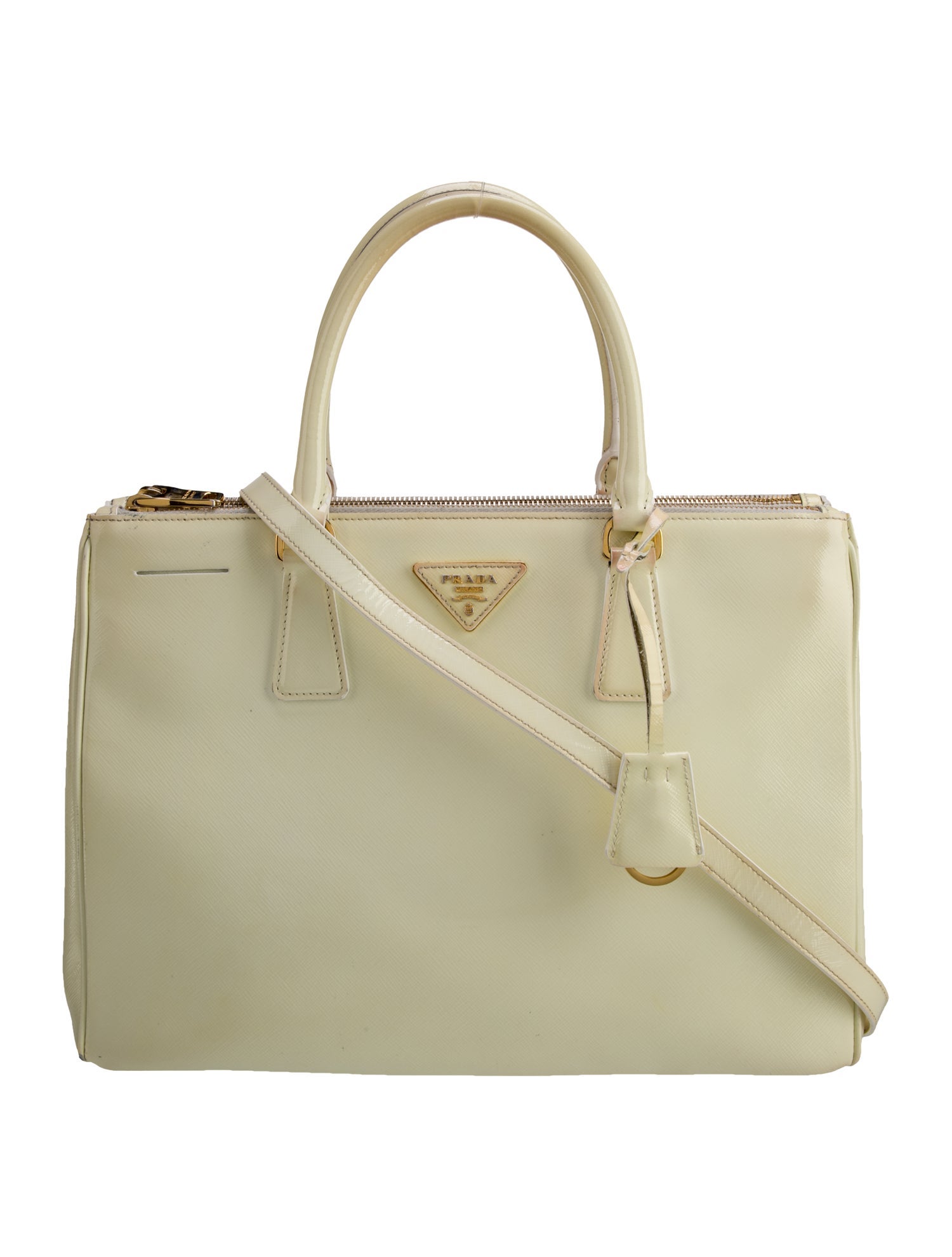 Prada Spazzolato Leather Galleria Double Zip