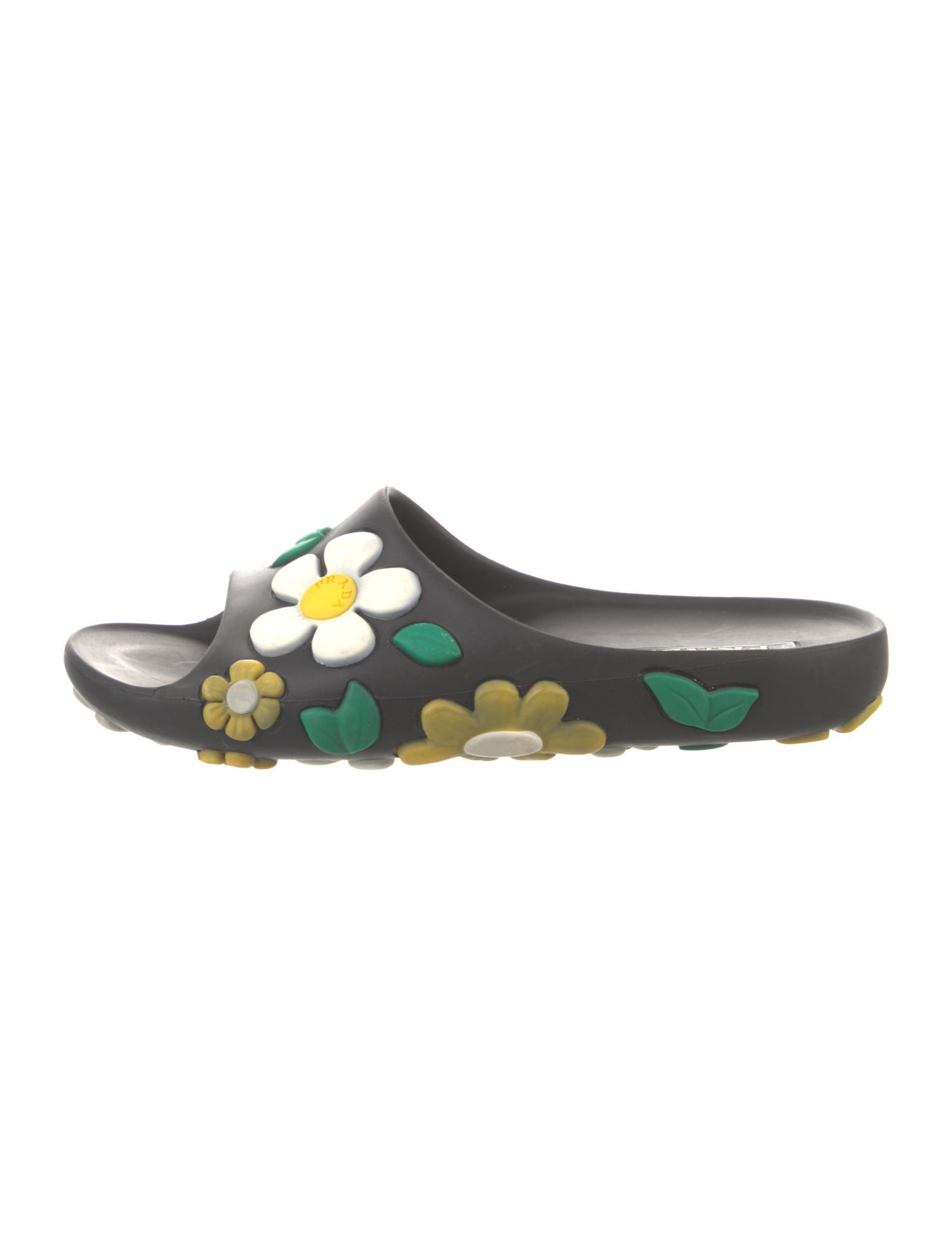Prada Rubber Floral Print Slides