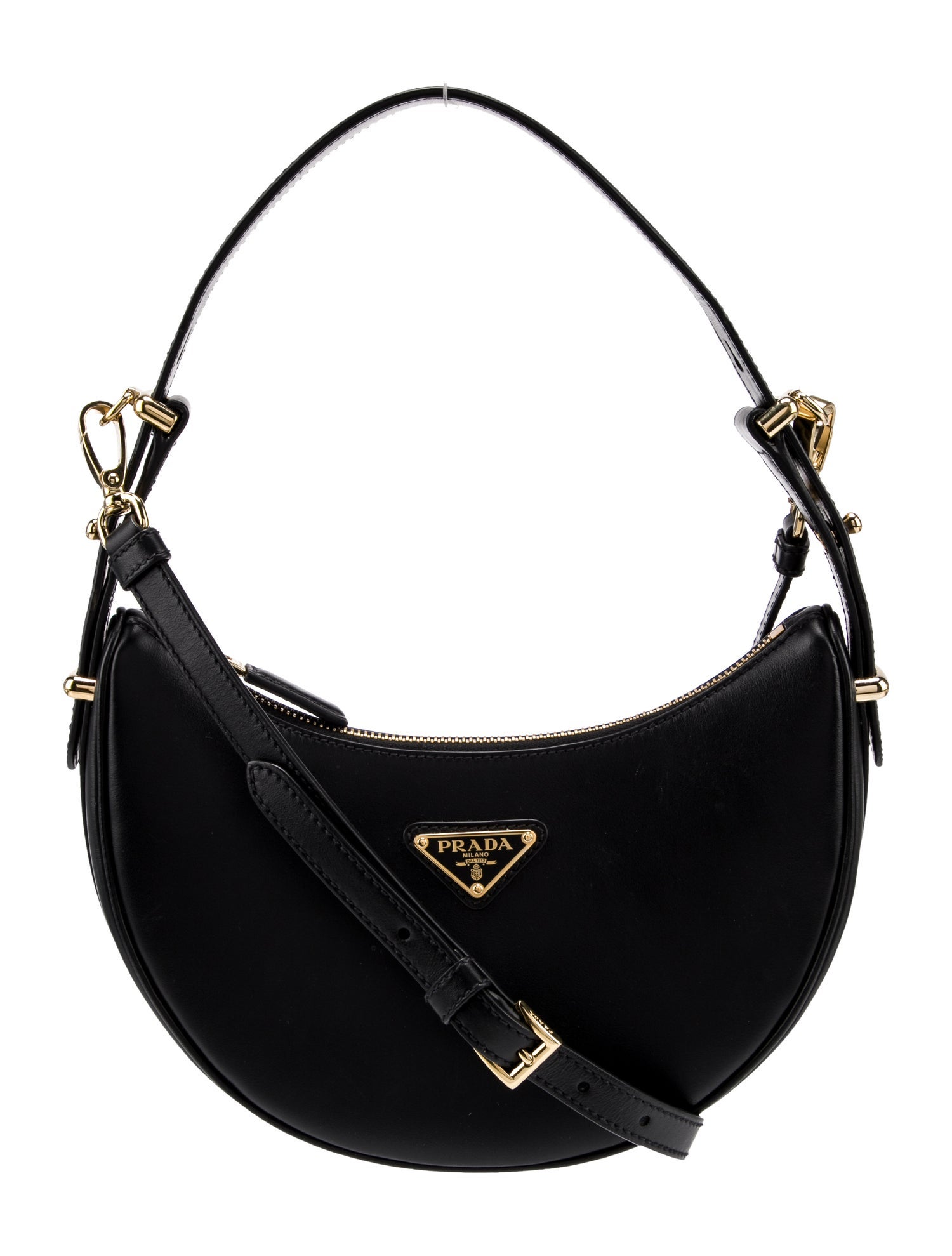 Prada Enameled Metal Triangle Arqué Small