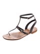 Prada Leather T-Strap Sandals
