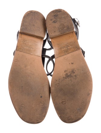 Prada Leather T-Strap Sandals