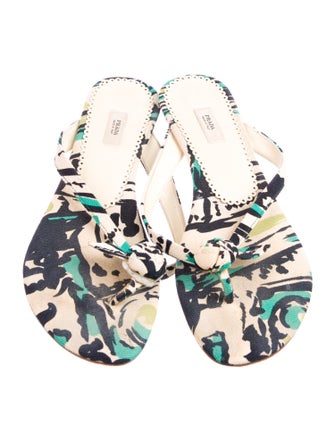 Prada Canvas Printed Slides