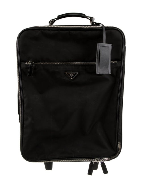 Prada Tessuto Saffiano-Trimmed Rolling Suitcase