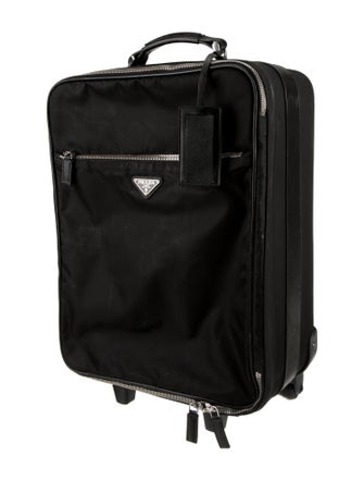 Prada Tessuto Saffiano-Trimmed Rolling Suitcase