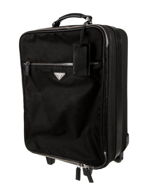 Prada Tessuto Saffiano-Trimmed Rolling Suitcase