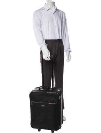 Prada Tessuto Saffiano-Trimmed Rolling Suitcase