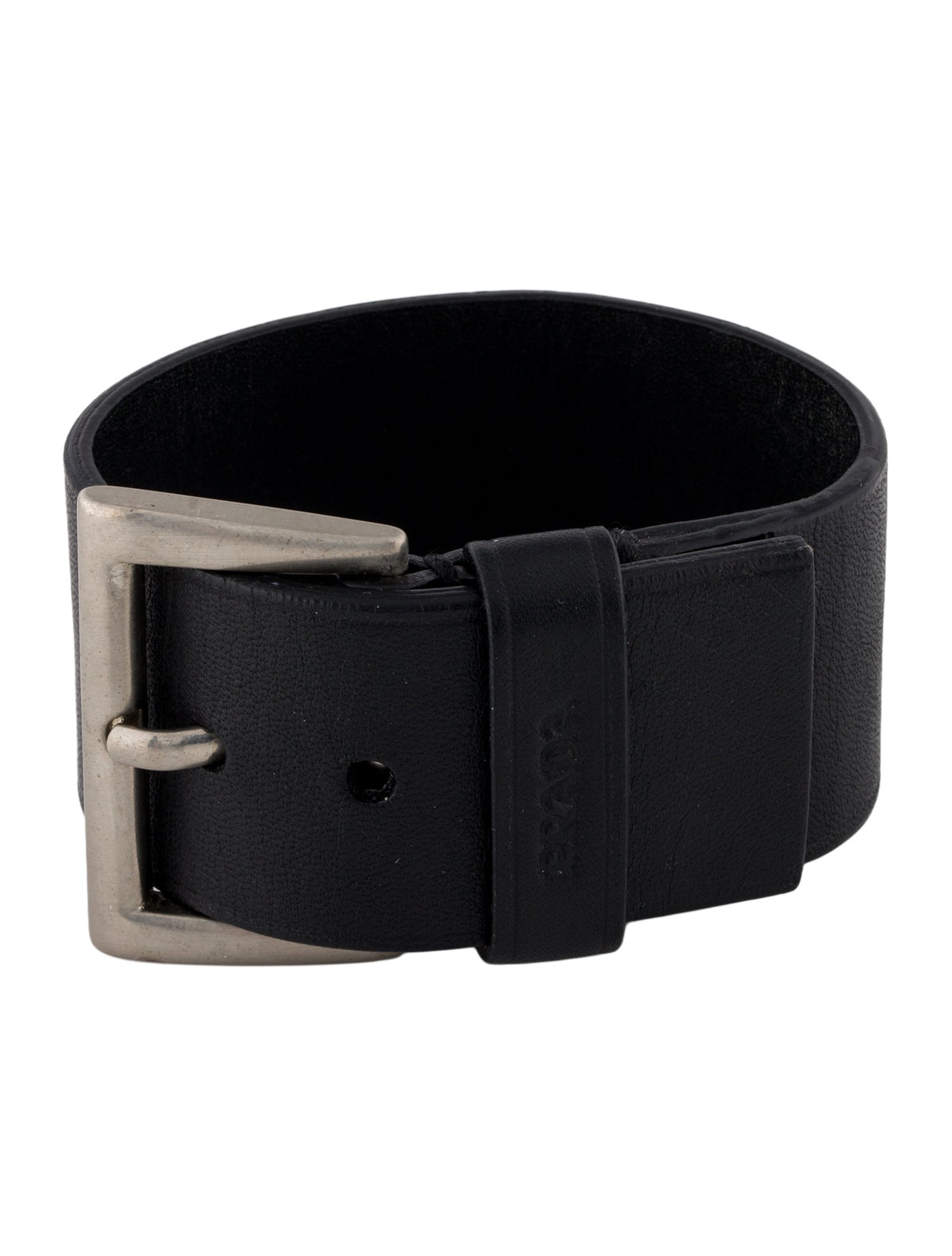 Prada Wide Leather Bracelet