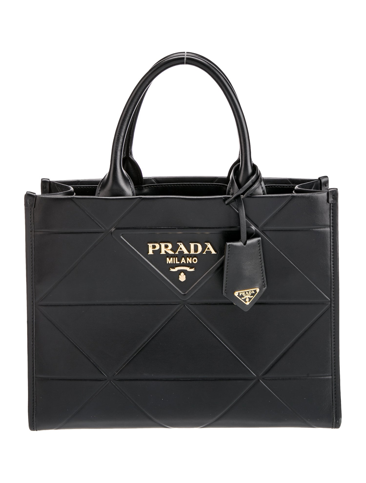 Prada Enameled Metal Triangle Symbole Small