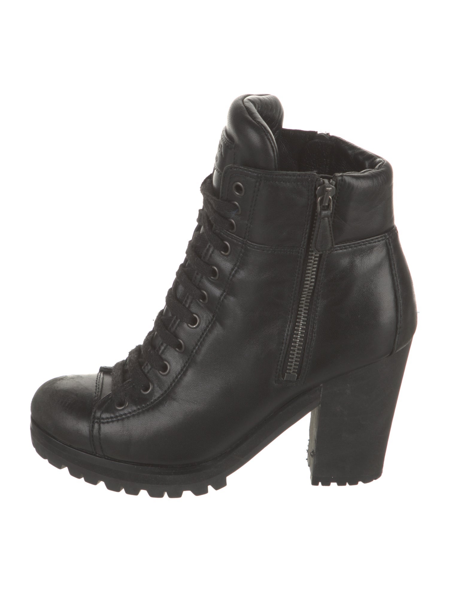 Prada Leather Combat Boots