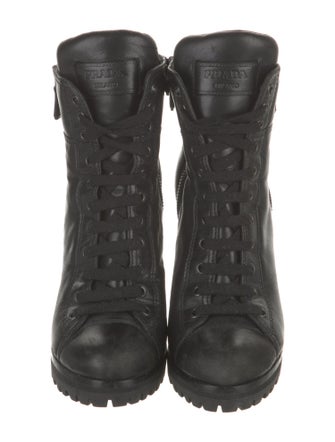 Prada Leather Combat Boots