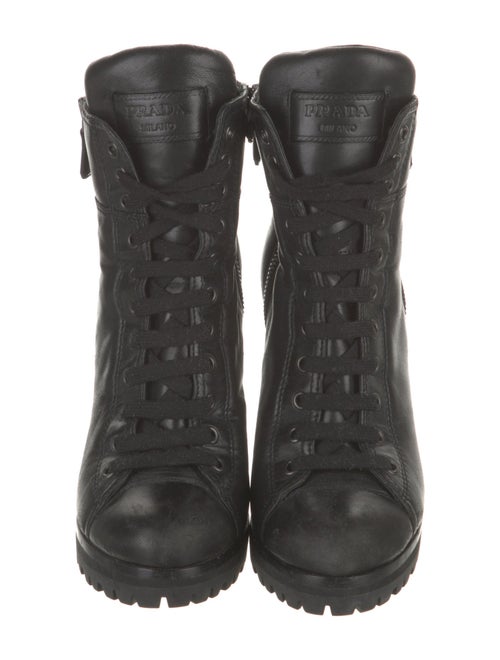 Prada Leather Combat Boots