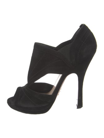 Prada Suede Cutout Accent D'Orsay Pumps