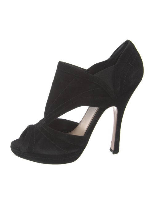 Prada Suede Cutout Accent D'Orsay Pumps