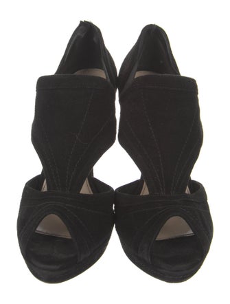 Prada Suede Cutout Accent D'Orsay Pumps