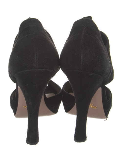 Prada Suede Cutout Accent D'Orsay Pumps