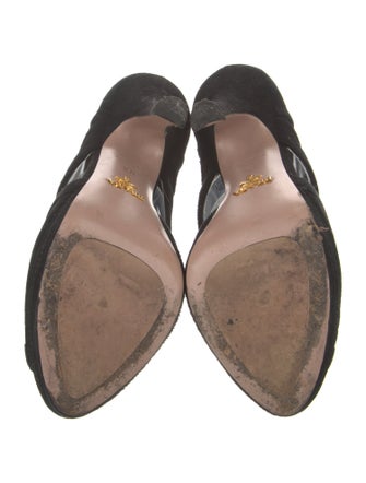 Prada Suede Cutout Accent D'Orsay Pumps