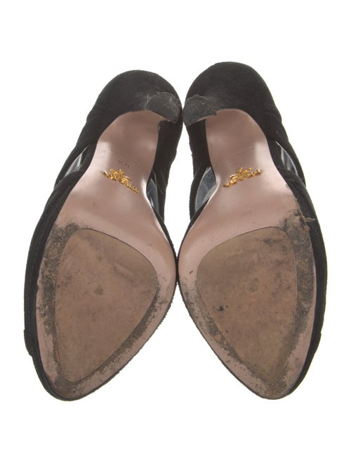 Prada Suede Cutout Accent D'Orsay Pumps