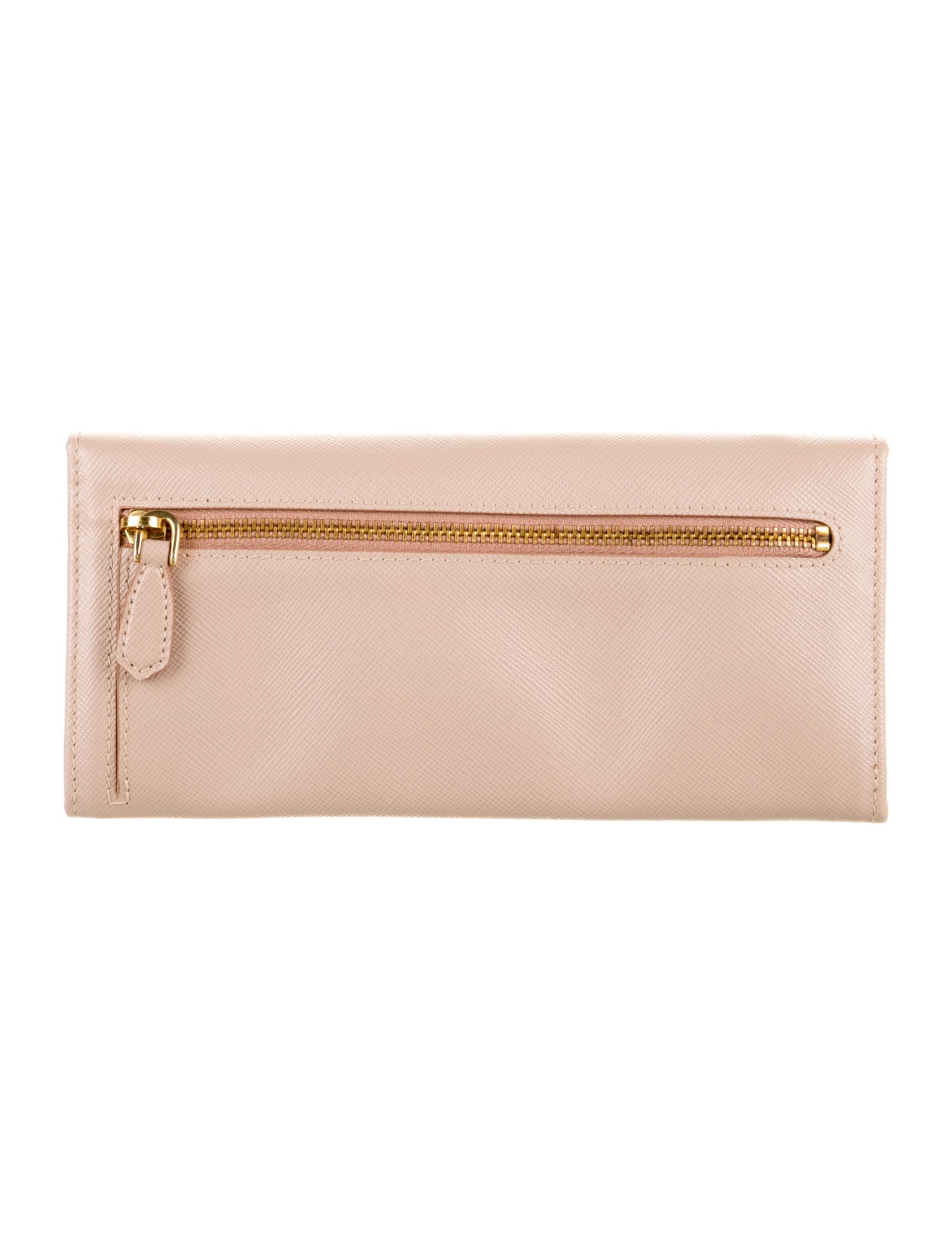 Prada Saffiano Triangle Leather Continental Wallet