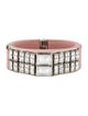 Prada Crystal & Leather Hinged Bangle Bracelet