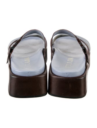 Prada Leather Cutout Accent Slides