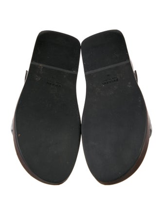 Prada Leather Cutout Accent Slides