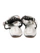 Prada Leather Colorblock Pattern T-Strap Sandals