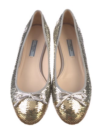 Prada Sequin Embellishments Ballet Flats