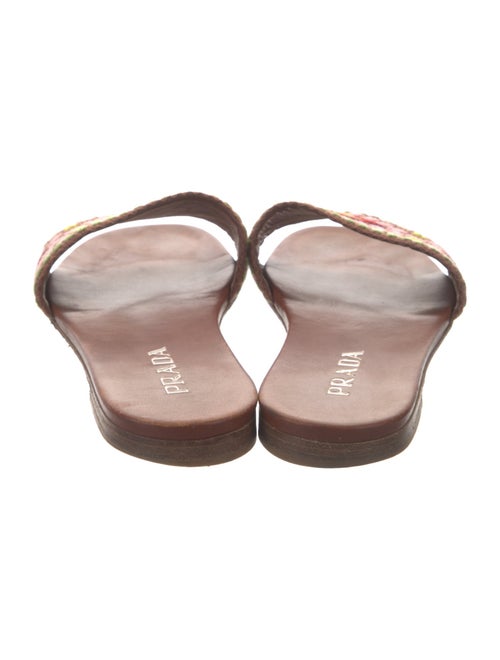 Prada Printed Embroidered Accent Slides