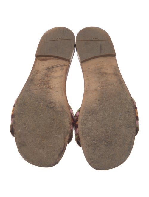 Prada Printed Embroidered Accent Slides