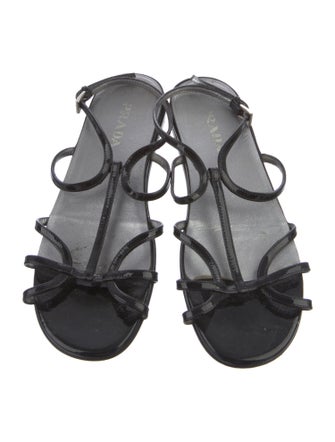 Prada Leather T-Strap Sandals