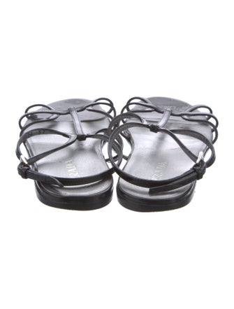 Prada Leather T-Strap Sandals
