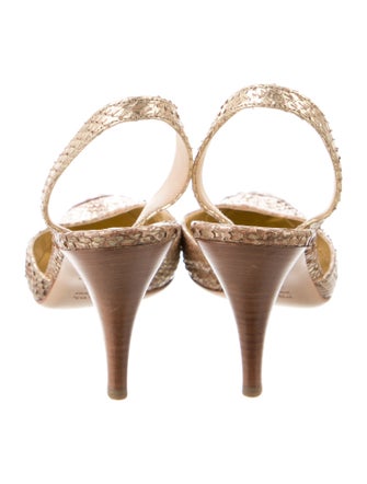 Prada Snakeskin Animal Print Slingback Pumps