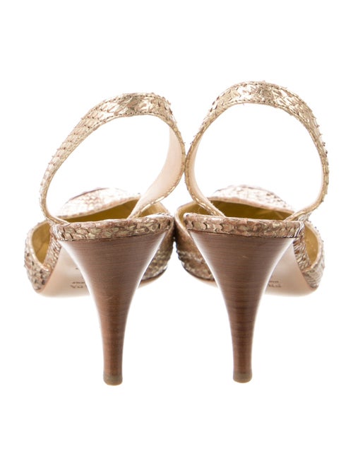 Prada Snakeskin Animal Print Slingback Pumps