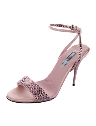 Prada Satin Animal Print Sandals