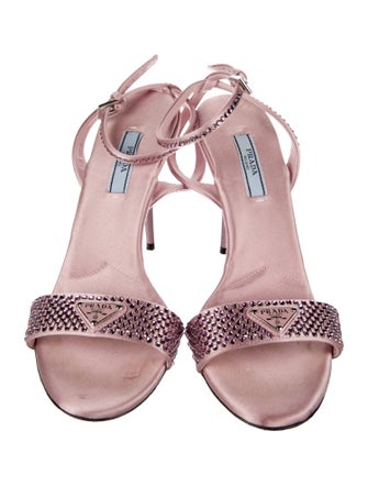 Prada Satin Animal Print Sandals