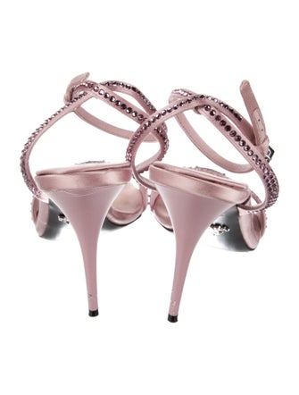 Prada Satin Animal Print Sandals