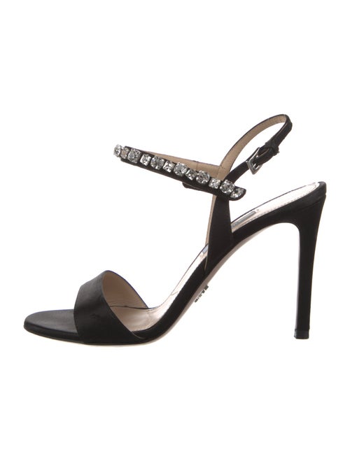 Prada Satin Crystal Embellishments Sandals