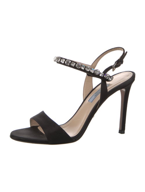 Prada Satin Crystal Embellishments Sandals