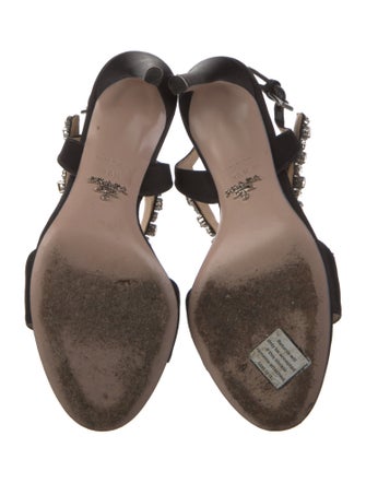 Prada Satin Crystal Embellishments Sandals