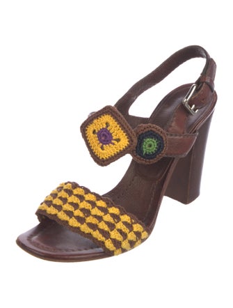 Prada Printed Slingback Sandals