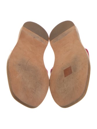 Prada Velvet Leather Trim Embellishment Slides