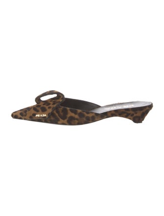 Prada Ponyhair Animal Print Mules