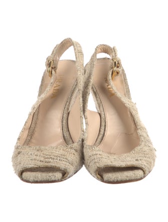 Prada Canvas Slingback Sandals