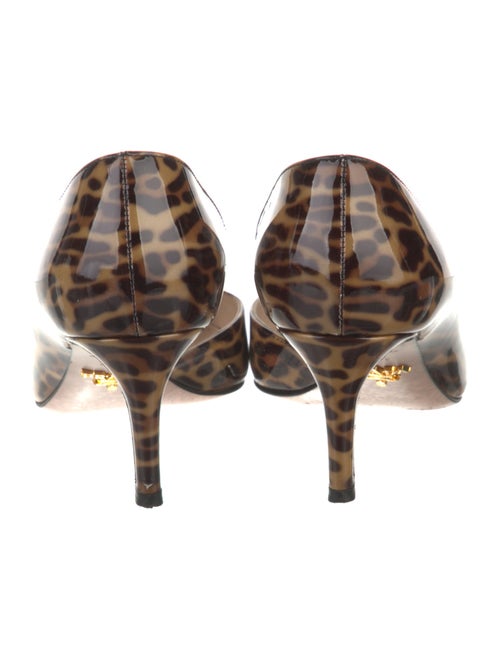 Prada Patent Leather Animal Print D'Orsay Pumps