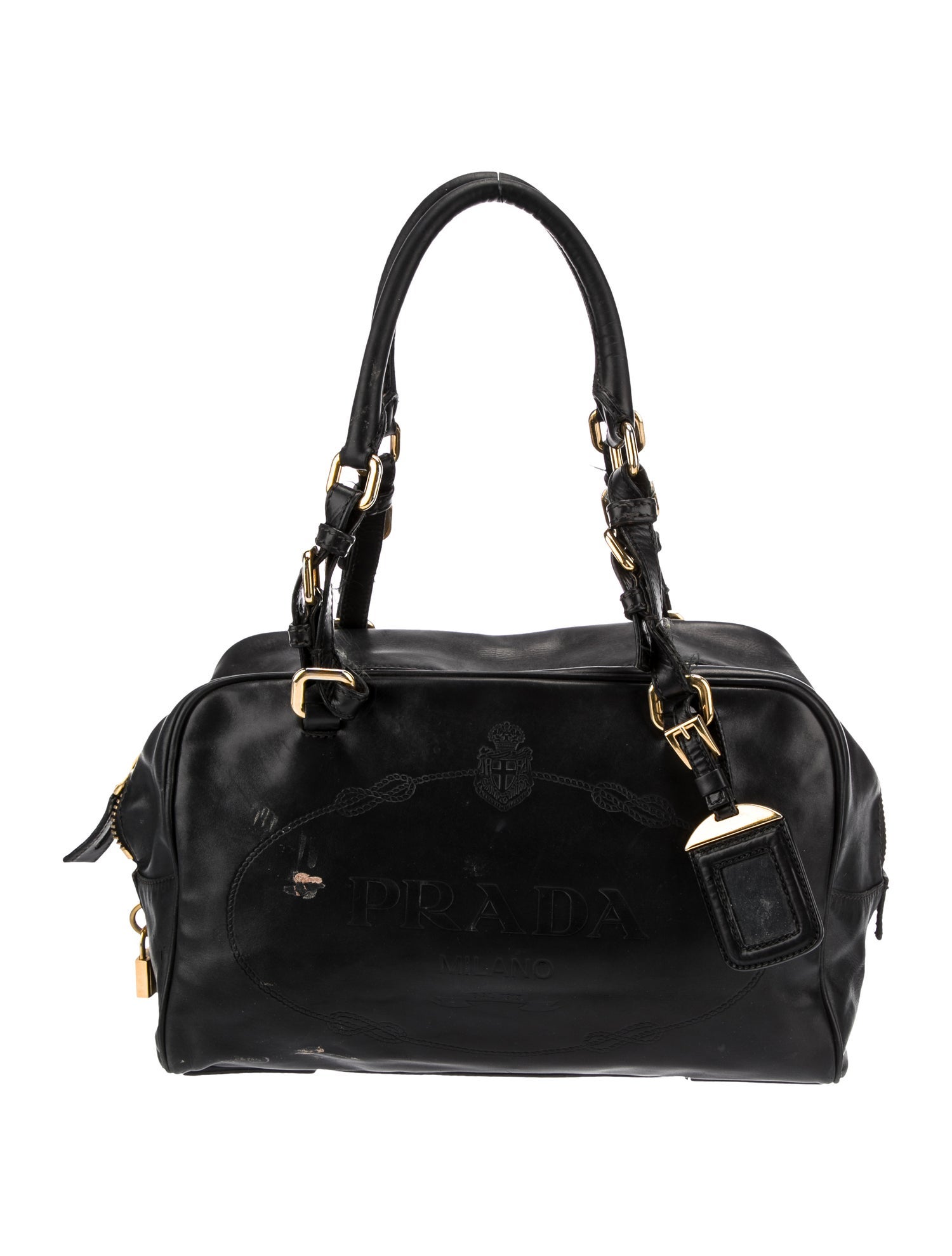 プラダ PRADA Capretto Gaufre クラッチバッグ Prada Capretto Gaufre Bag - Black Shoulder Bags, Handbags